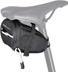VeloChampion Under Saddle Bag Bicycle Seatpack 1Litre Capacity Quick Release Strap with Reflective Trip and Zip Opening