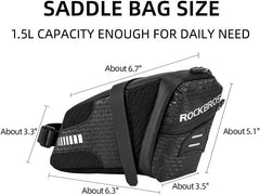 ROCKBROS Bike Saddle Bag Cycling Wedge Pack 1.5L Bicycle Under Seat Pouch for Mountain Road Folding Bike Accessories Storage