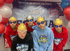 Jeorge Swimming goggles, competition wide vision mirror coating lens anti-fog UV protect goggles (Orange)