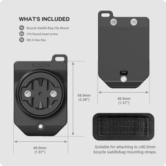 TUSITA Cycling Saddle Bag Clip Mount (Large Slot) Compatible with Garmin Varia RTL515, RTL510, RVR315