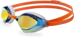 Jeorge Swimming goggles, competition wide vision mirror coating lens anti-fog UV protect goggles (Orange)