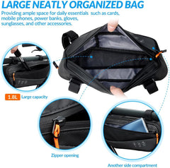 WOTOW Bike Frame Bag - Waterproof Bike Triangle Bag with Side Pocket - Reflective Bicycle Under Tube Storage Pouch for Road Mountain Bike Cycling Travel
