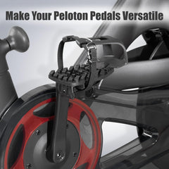 Venzo Bike Bicycle Toe Clips Cage Indoor Exercise Spin Bike Pedal Adapters - Compatible with Peloton Bike Pedal & Convert Look Delta Pedals to Toe Clip Straps - Ride with Sneakers