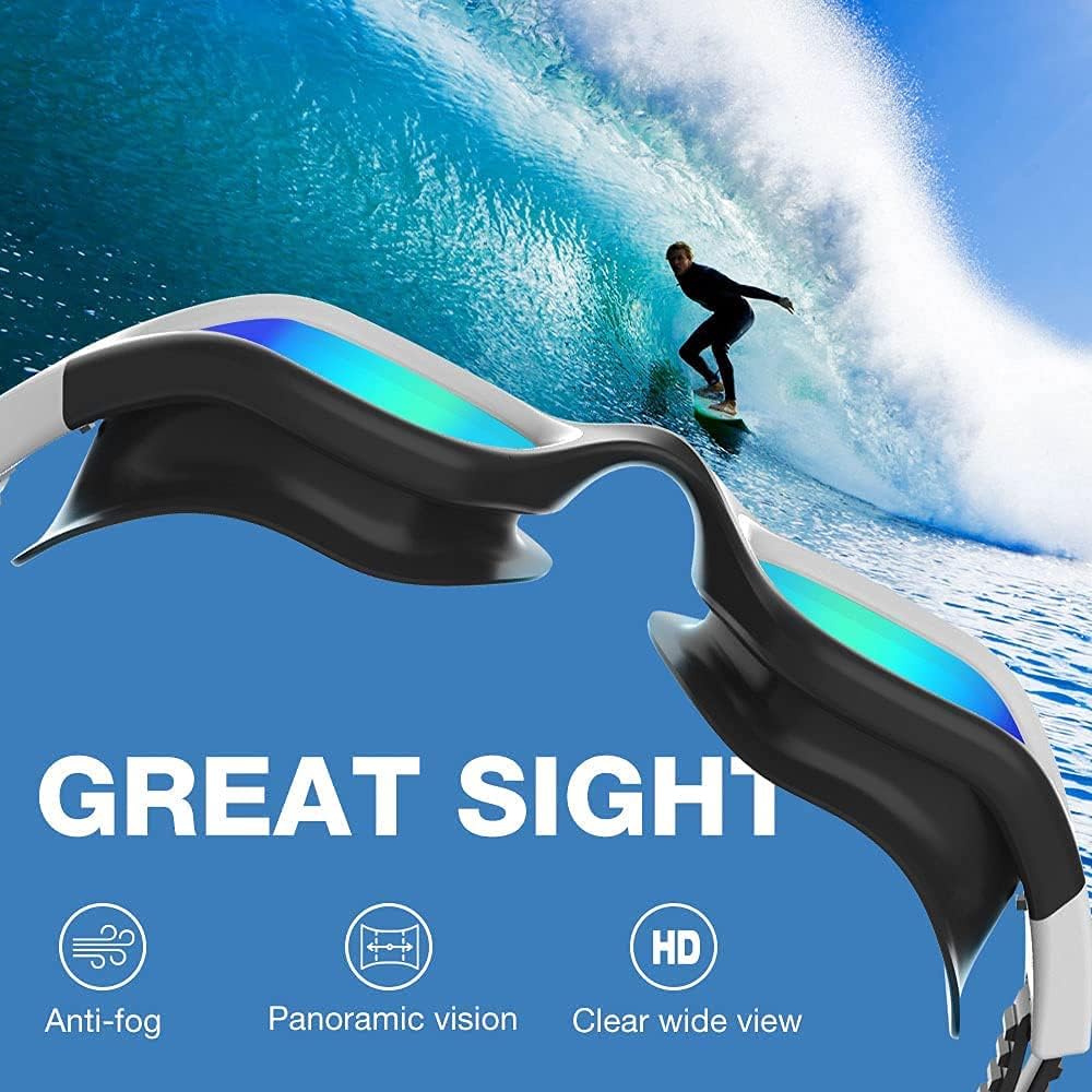 Emsina Swim Goggles, Polarized Swimming Goggles Anti-Fog for Adult Men Women