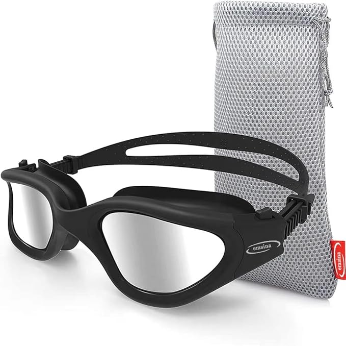 Emsina Swim Goggles, Polarized Swimming Goggles Anti-Fog for Adult Men Women