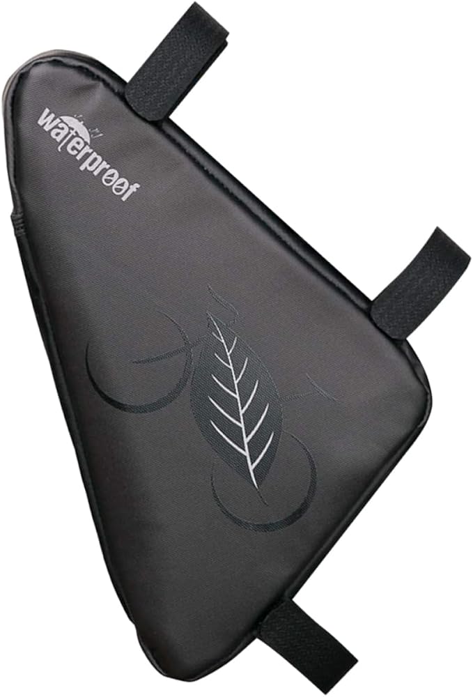 Abaodam Bicycle Triangle Pouch Bag Durable Cycling Frame Holder for Mountain Road Bikes Practical Saddle Bag for Tools Essentials Black