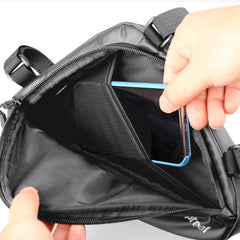 Abaodam Bicycle Triangle Pouch Bag Durable Cycling Frame Holder for Mountain Road Bikes Practical Saddle Bag for Tools Essentials Black