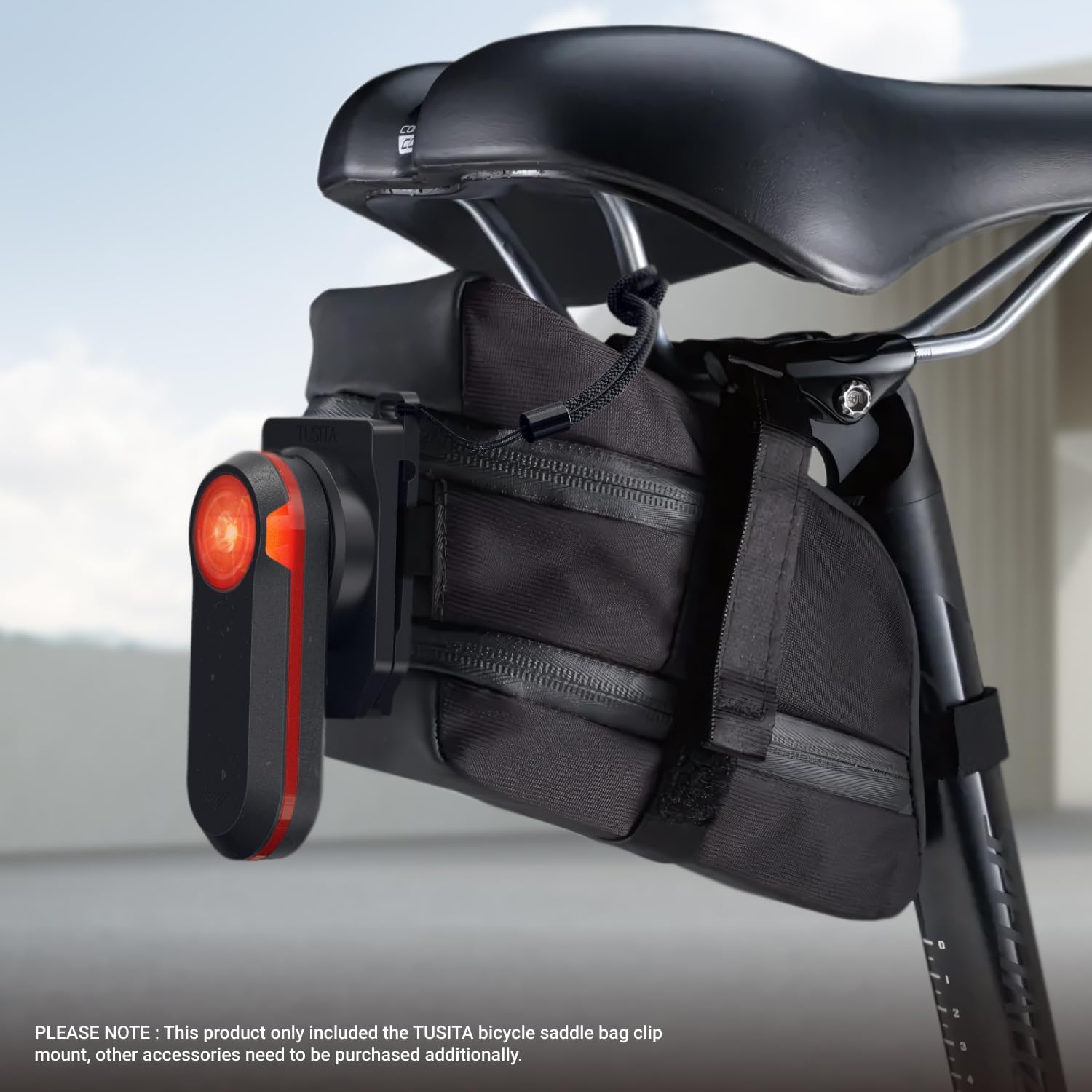 TUSITA Cycling Saddle Bag Clip Mount (Large Slot) Compatible with Garmin Varia RTL515, RTL510, RVR315