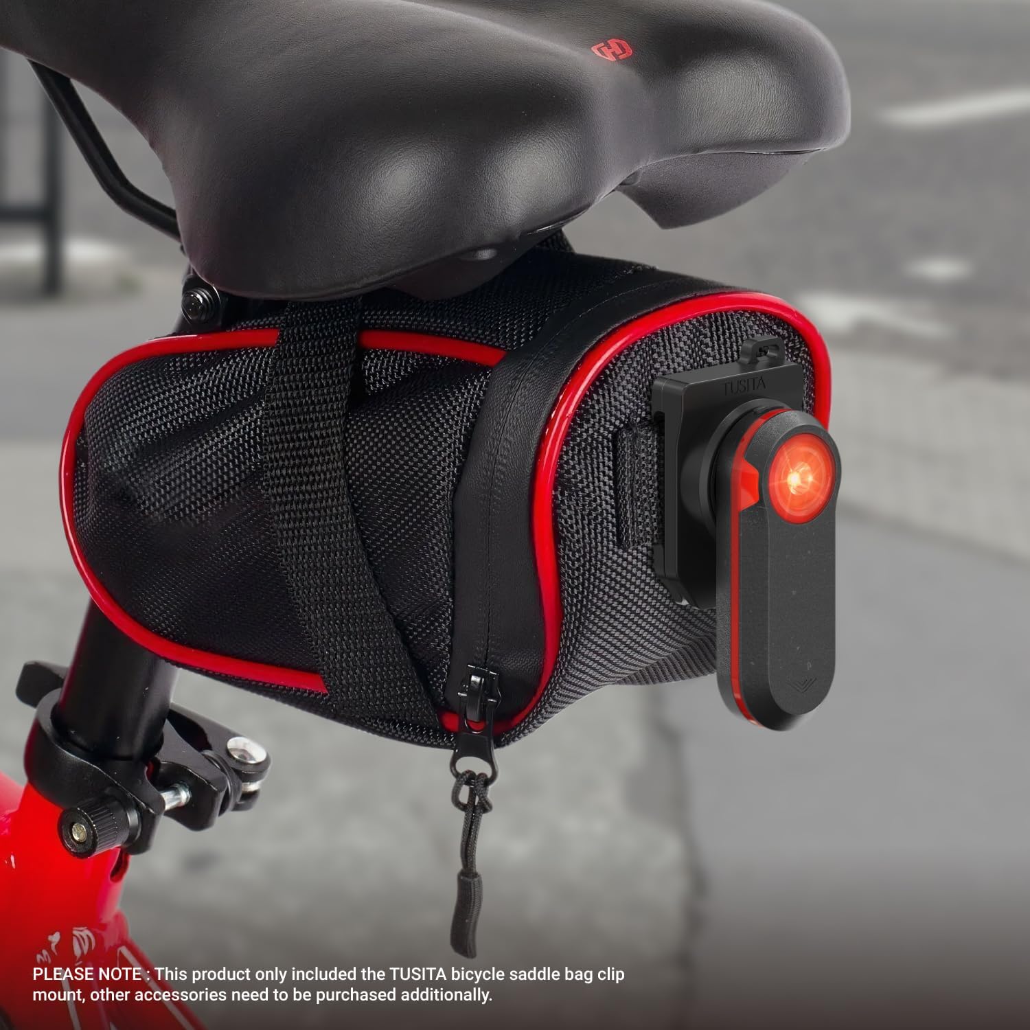 TUSITA Cycling Saddle Bag Clip Mount (Large Slot) Compatible with Garmin Varia RTL515, RTL510, RVR315