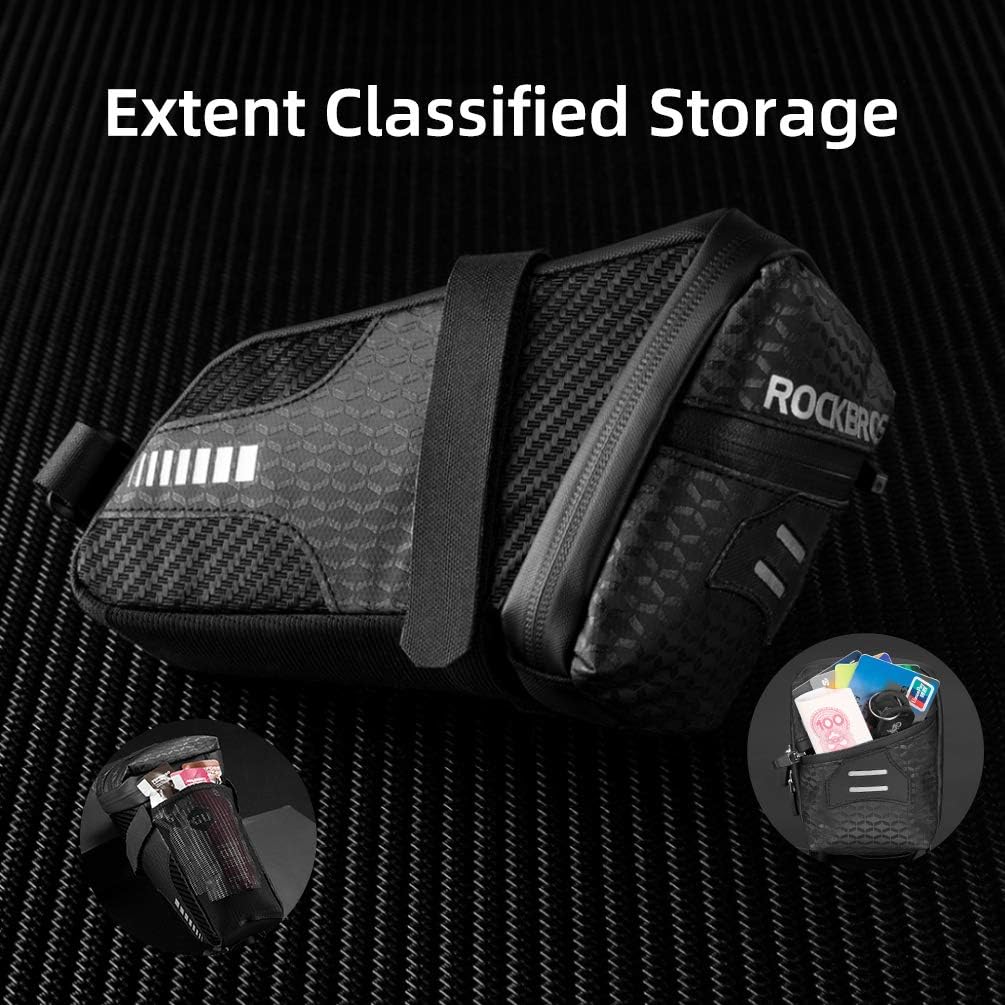 ROCKBROS Bike Saddle Bag Cycling Wedge Pack 1.5L Bicycle Under Seat Pouch for Mountain Road Folding Bike Accessories Storage