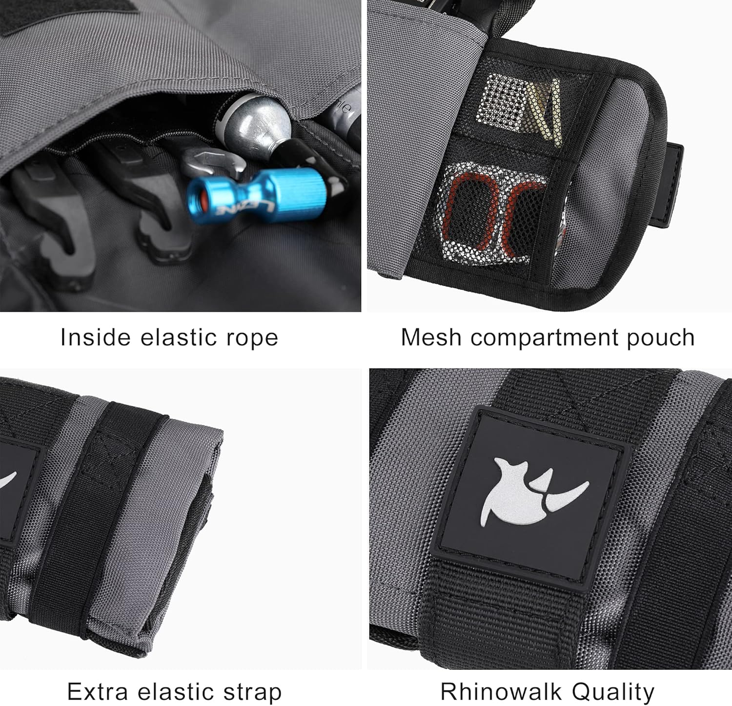 Rhinowalk Bike Saddle Bag Bicycle Under Seat Bag Repair Tools Pouch Frame Bag for Mountain Road Bike Cycling Accessories